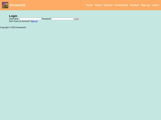 login screenshot