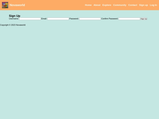 signup screenshot