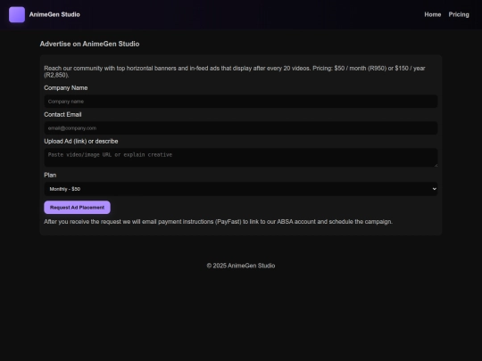 advertiser screenshot
