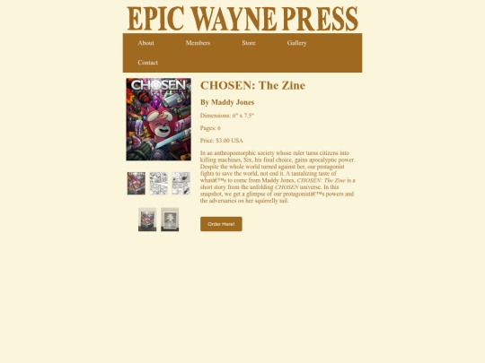 store/chosen_zine screenshot