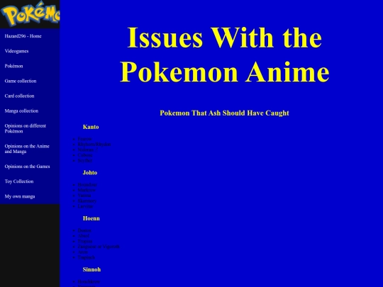 pokemon/anime/issues screenshot