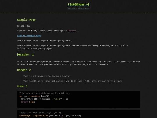Sample-Page screenshot