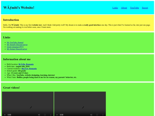 Wambi's Website! screenshot