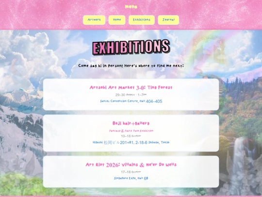 exhibitions screenshot