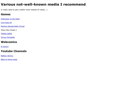 mediarecommendations screenshot