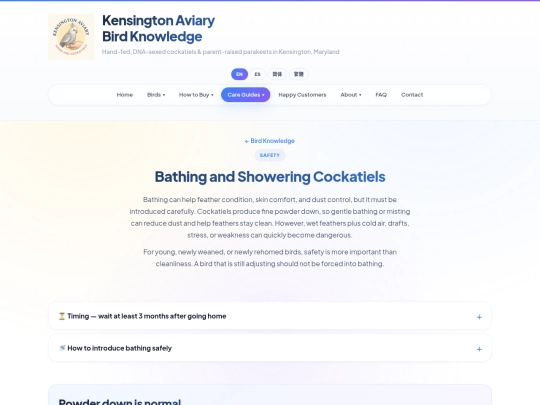 birdknowledge/cockatiel-bathing-showering screenshot