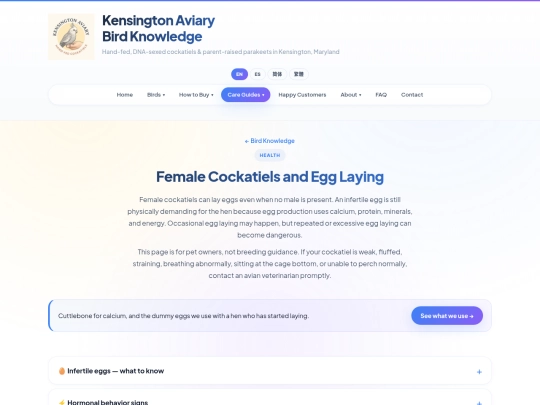 birdknowledge/female-cockatiel-egg-laying screenshot