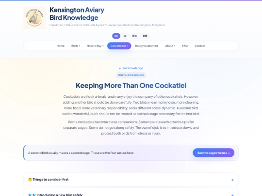 birdknowledge/keeping-multiple-cockatiels screenshot
