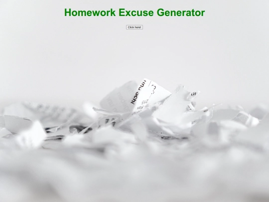 JavaScript/HomeworkExcuseGenerator screenshot