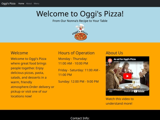 JavaScript/Oggi's Pizza screenshot