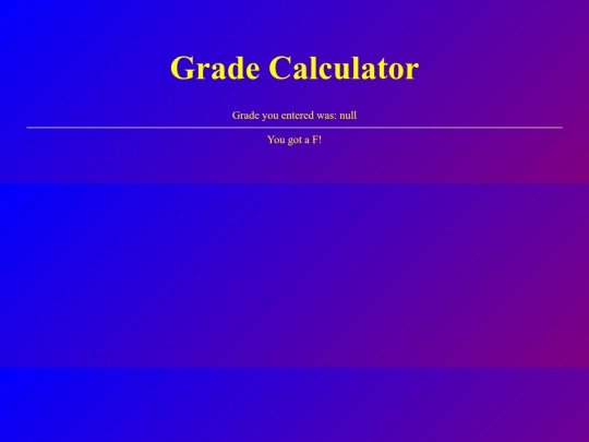 JavaScript/gradeCalculator screenshot