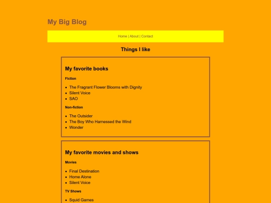 Web-Design/MyBigBlog screenshot