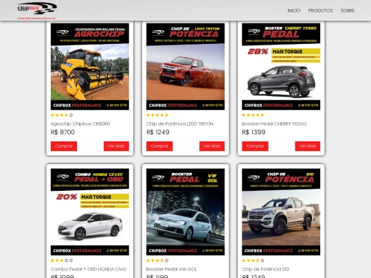 pages/produtos screenshot