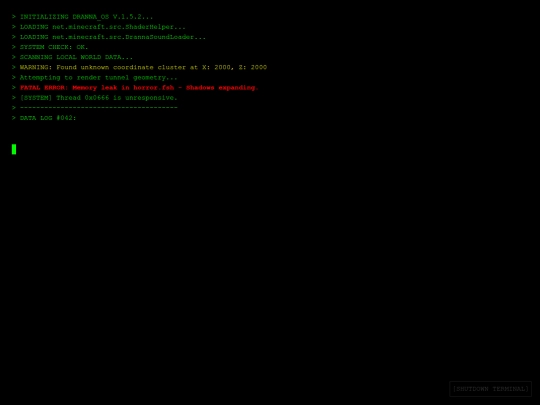 console screenshot