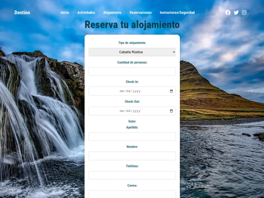landingpage/reservaciones screenshot