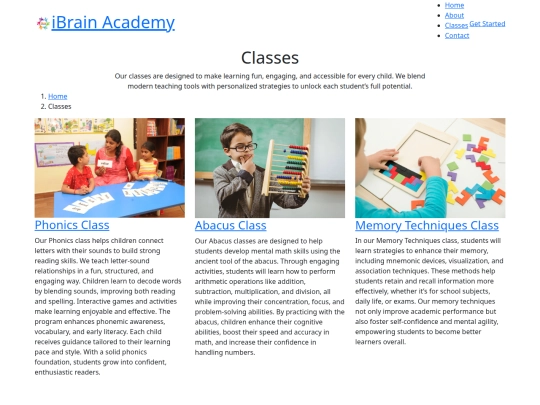 courses screenshot