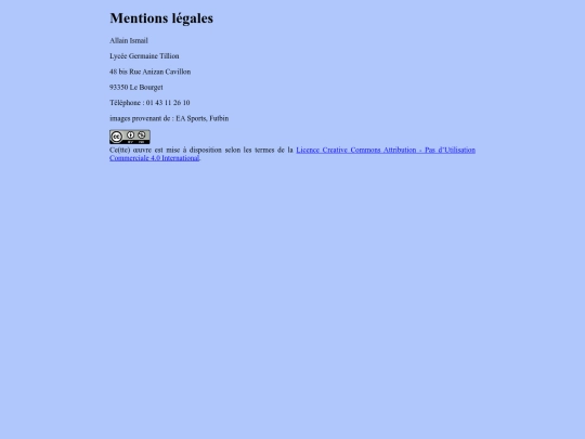mentions légales screenshot