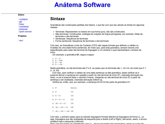 compiladores/sintaxe screenshot