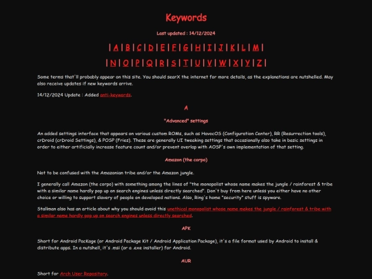 keywords screenshot