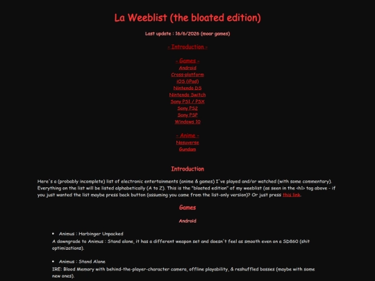 weeblist-bloated screenshot