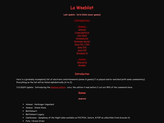weeblist screenshot