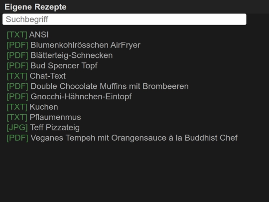 Rezepte screenshot