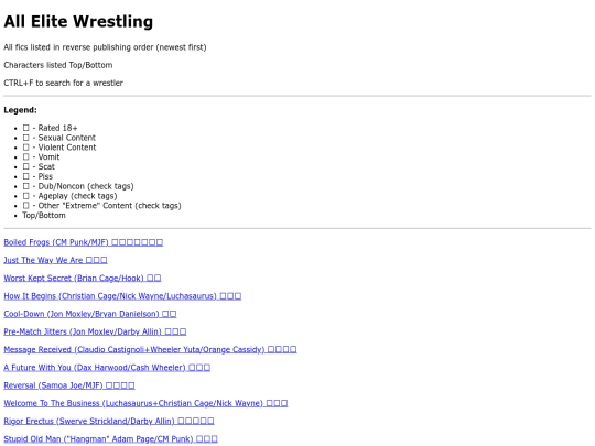 fanfics/subcategories/wrestling/aew screenshot