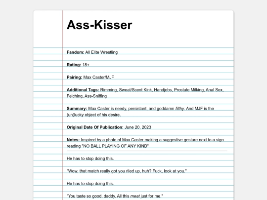 fanfics/subcategories/wrestling/aew/asskisser screenshot