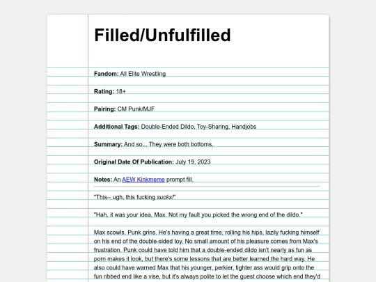 fanfics/subcategories/wrestling/aew/filledunfulfilled screenshot