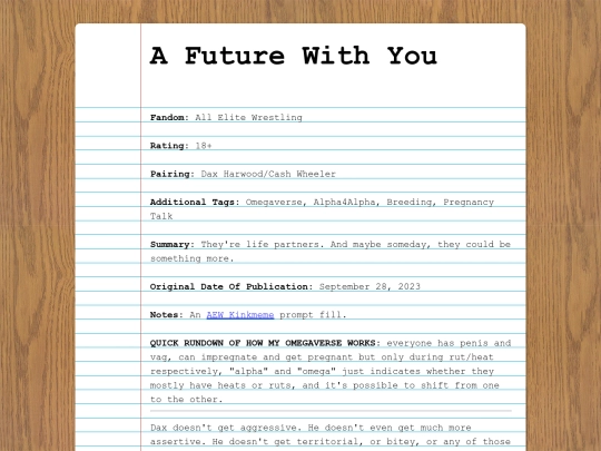 fanfics/subcategories/wrestling/aew/futurewithyou screenshot