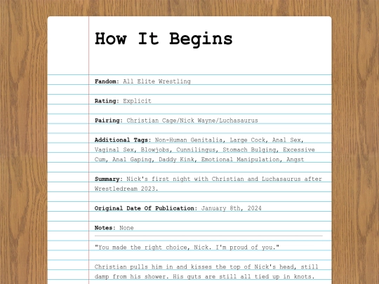fanfics/subcategories/wrestling/aew/howitbegins screenshot