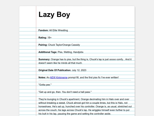 fanfics/subcategories/wrestling/aew/lazyboy screenshot