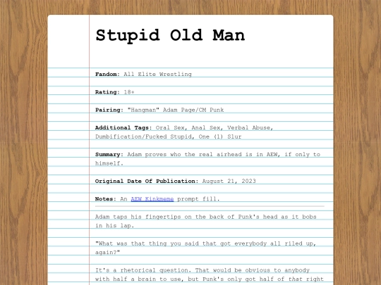 fanfics/subcategories/wrestling/aew/stupidoldman screenshot