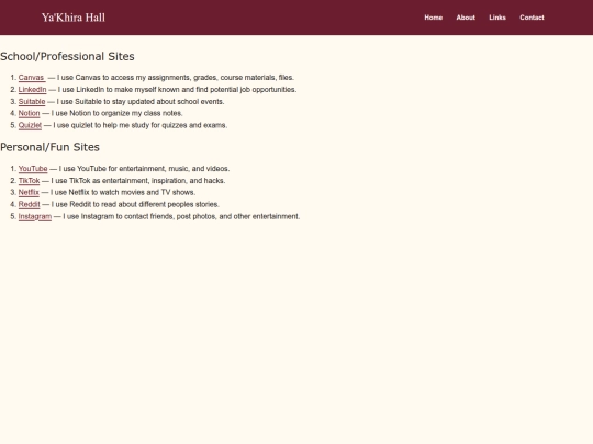 pages/links screenshot