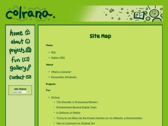 fun/extras/sitemap screenshot