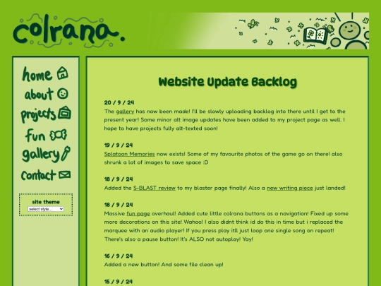 fun/extras/updatelog screenshot