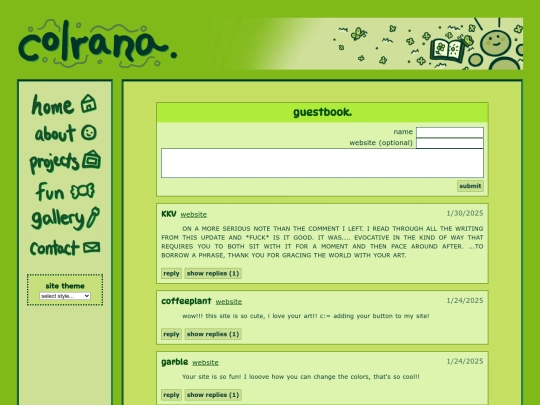 guestbook screenshot
