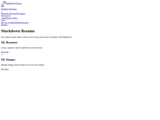 markdown-resume screenshot