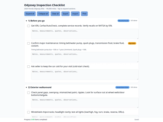 odyssey-checklist screenshot