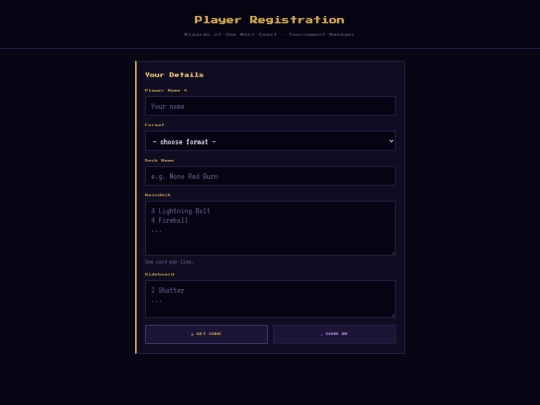 turnering/register screenshot