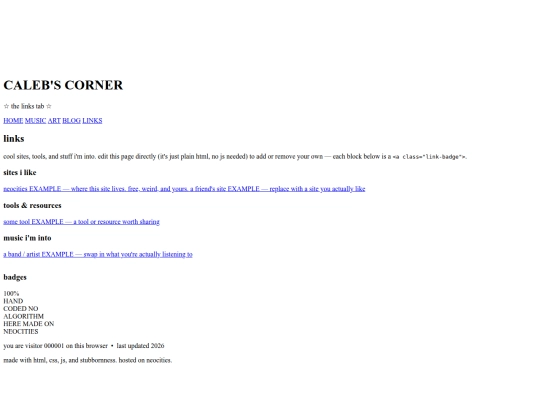 links screenshot
