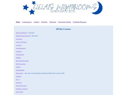 HP/links/creators screenshot