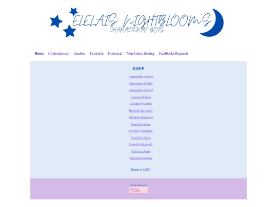 MBTI/ESFP screenshot