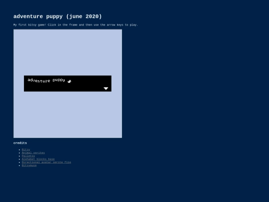 adventurepuppypage screenshot