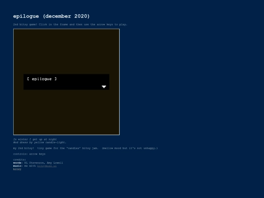 epiloguepage screenshot