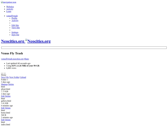 Folder 1/Neocities - Dashboard links screenshot