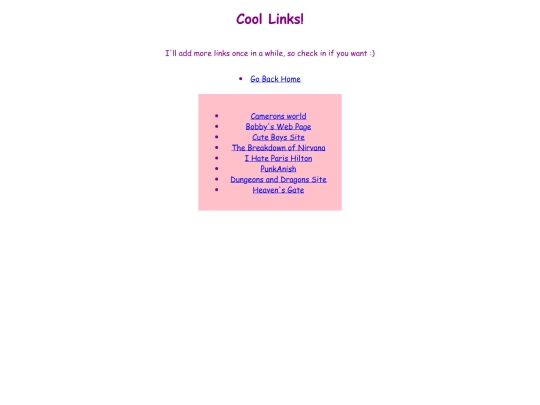 links screenshot