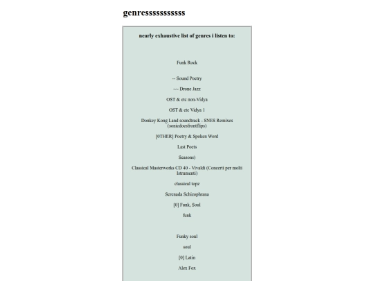 genres screenshot