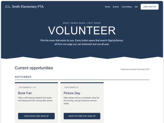 pta-volunteer-hub screenshot