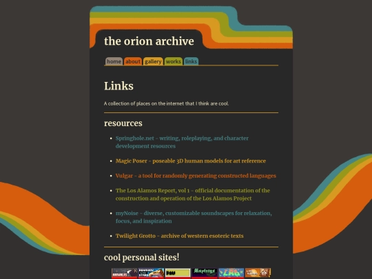 links screenshot